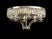 Vivienne Polished Nickel Crystal Ceiling Lights Diyas Flush Crystal Fittings